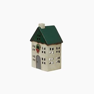 Alsace Tea Light Village - Small House with Wreath