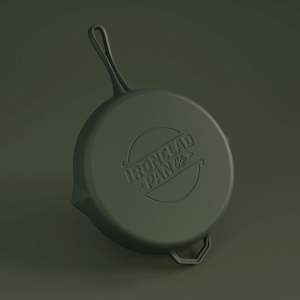 Homewares: Ironclad Pan Co - 28cm Enamel Legacy Pan, Olive Leaf