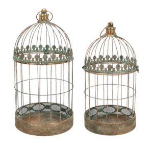 Aged Metal Bird Cage