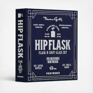 Kitchen Table: Printworks - The Hip Flask & Shot Glass Set