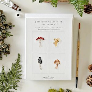 Emily Lex Studio - Mushrooms Paintable Notecards