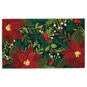 Poinsettia Coir Door Mat
