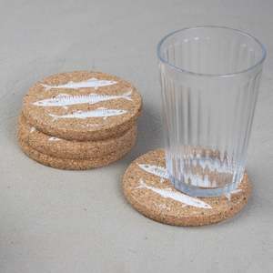 Natural Cork Coasters - Mackerel