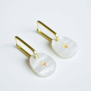 Jewellery: Hagen + Co - Starlight Earrings, Pearl