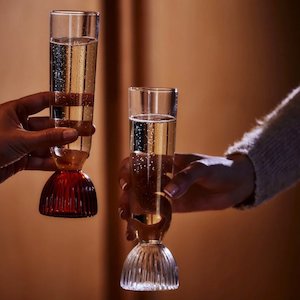 Saardé - Kairos Champagne Flutes, Clear Set of 2