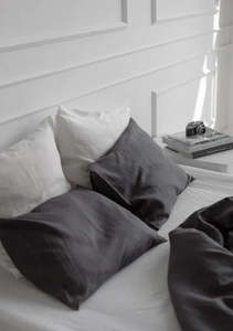 Euros: Slate Linen Pillowcases