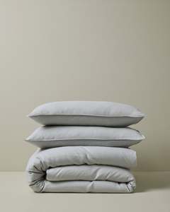 Lodge Size Pillowcases King: French Flax Linen Pillowcases | Silver