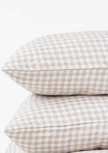 Gingham linen Pillowcases | Natural