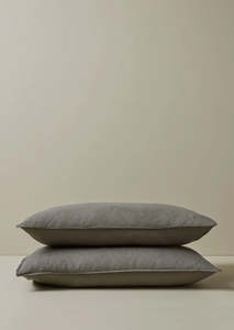 Lodge Size Pillowcases King: French Flax Linen Pillowcases | Charcoal