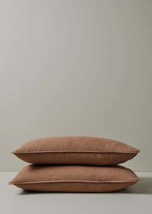 Lodge Size Pillowcases King: French Flax Linen Pillowcases | Tan