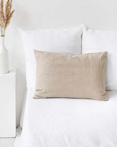 Lodge Size Pillowcases King: Natural Stonewashed Linen Pillowcases | Lodge Size