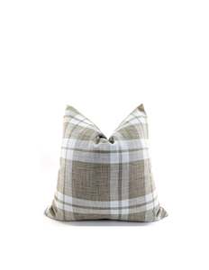 The Ashford Check Cushion - Oatmeal