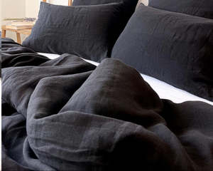 Linen Duvet Cover | Black