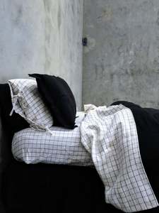 Premium Linen Collection: Grid Linen Sheet Set | Oeko-Tex® certified
