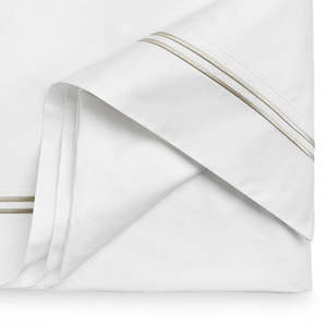 Hotel Luxury Bedding: Classique Tailored Flat Sheet Set in Pewter