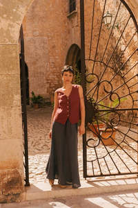 Skirts Pants: CIARA Linen Slip Skirt | Charcoal