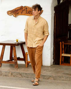 Pants: Men's Linen Pants | Cinnamon