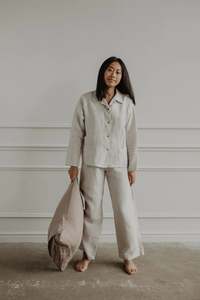 Sleepwear: Olivia Linen Set | Cream