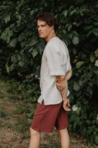 Atlas Oversized Linen Top - White