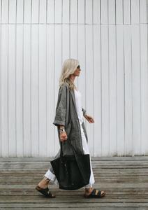 Coats Blazers Jackets: Heavy Linen Coat | Green