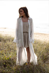 Coats Blazers Jackets: Gauze Linen Duster | Off White