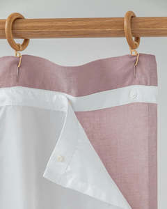 Bathroom: Waterproof Linen Shower Curtain - Woodrose
