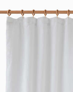 Waterproof Linen Shower Curtain - White