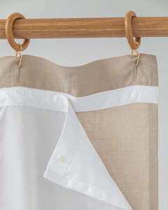 Waterproof Linen Shower Curtain - Natural
