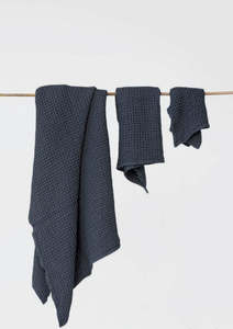 Linen Waffle Towel Set | Charcoal