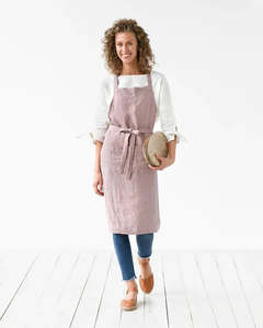 Kitchen Linen: Linen Apron – Dusky Pink