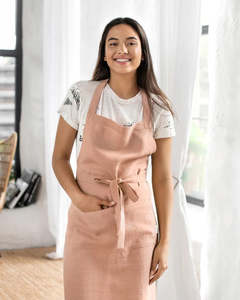 Linen Apron – Pink