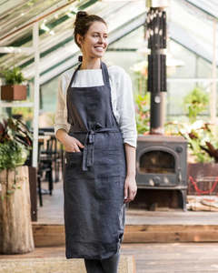 Linen Apron – Charcoal