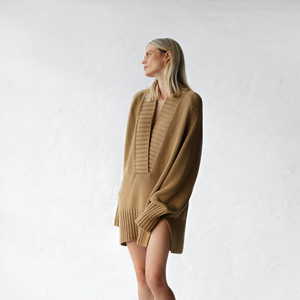V Neck Sweater | Oat