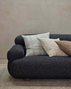 Checkers Cushion: Sienne Cushion in Macadamia