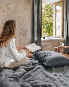 Charcoal Linen curtain - European Oeko-Tex® certified