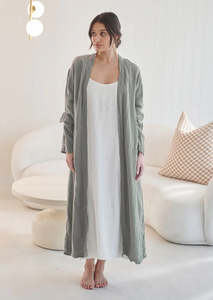 Bathrobes: Linen Robe | Olive