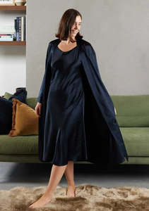 Bathrobes: SILK Robe | Navy
