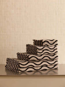 Hand Towels: Wave Towels | Black