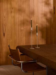 Candles: Single Candle Holder | Brushed Silver