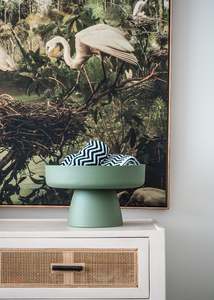 Serveware Trays: Iron Pedestal | Sage