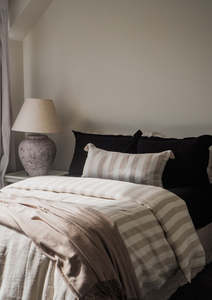 Linen Duvet Cover || Wide Stripe