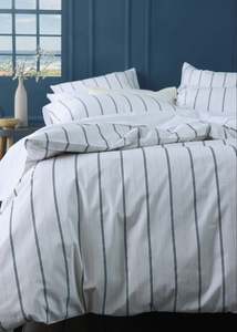 White Natural: Cape Cod Stripe Duvet Cover Set – Bluestone