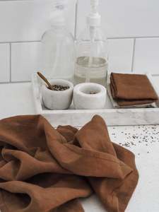 Linen Tea Towels: Majeste ® Linen Tea Towel | Cinnamon