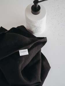 Linen Tea Towels: Majeste ® Linen Tea Towel | Ebony