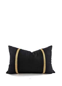 Braid Cushion cover- Black and Gold 40x60