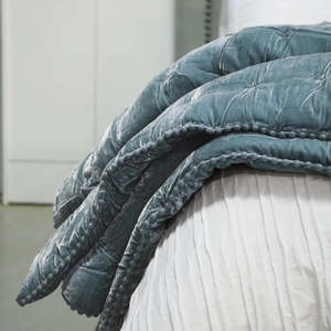 Bedcovers: Cruz Velvet Comforter | Ocean