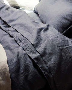 French Flax Linen Sheet Set | Denim