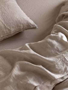 Linen Flat Sheets: Super King Linen Flat Sheet | Natural
