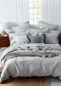 Linen Flat Sheets: Dove Grey Linen FLAT Sheet