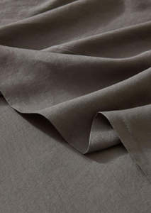 Linen Flat Sheets: French Flax Linen Flat Sheet | Charcoal